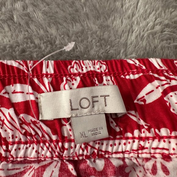 Ann Taylor LOFT Tango Red Paisley Button Pull On Midi Skirt Tank Top Women's XL - Picture 4 of 9